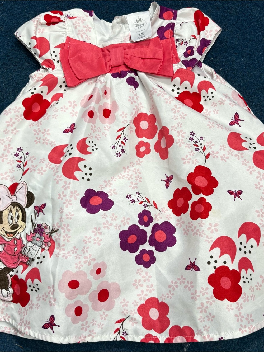 DISNEY BABY DRESS FLOWERS PRINT SIZE 12-18 months